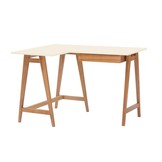 Luka Hoekbureau in Krijtwit met Eiken poten - Links, 115x85cm