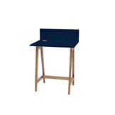 Luka Marineblauw Bureau - 65cm Breedte | Eiken Poten | FSC Gecertificeerd