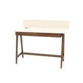 Luka krijtwit Bureau - Houten poten - 110cm x 75cm x 50cm - 2 laden - FSCMIX gecertificeerd
