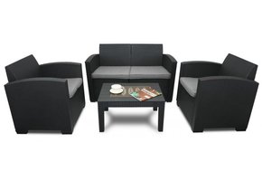 Garden Line - tuinset - loungeset - met kussens - zwart