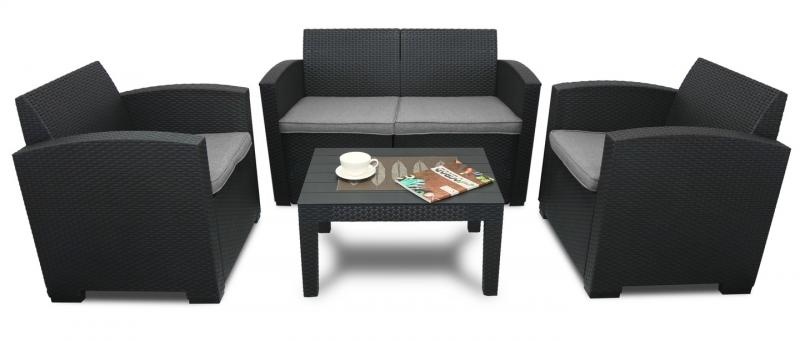 Garden Line - tuinset - loungeset - met kussens - zwart