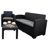 Garden Line - tuinset - loungeset - met kussens - zwart