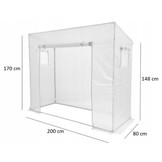 Gardenline - kweekkas - staal - 200x80x170-148 cm