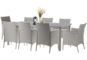 Garden Line - tuinset - 8 personen - rattan - grijs