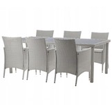 Garden Line - tuinset - 8 personen - rattan - grijs