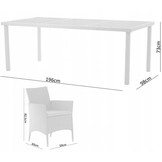 Garden Line - tuinset - 8 personen - rattan - grijs