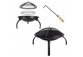 Gardenline - vuurschaal - deksel met pook - 56x56x39,5 cm