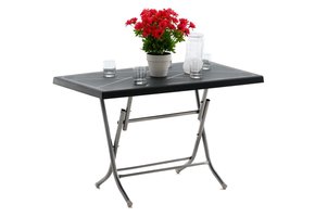 Garden Line - tuintafel - kunststof - 65x115x74 cm - zwart