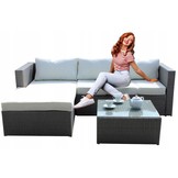 Garden Line - tuinset -  loungeset - met kussens - wit bruin