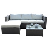 Garden Line - tuinset -  loungeset - met kussens - wit bruin