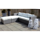 Garden Line - tuinset -  loungeset - met kussens - wit bruin