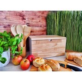 Cookline - broodtrommel - 21,5x19,5x35,5 cm - bamboe, wit