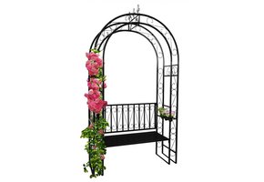 Garden Line - rozenboog metaal - met een bank - 130x48x238 cm