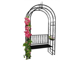 Garden Line - rozenboog metaal - met een bank - 130x48x238 cm