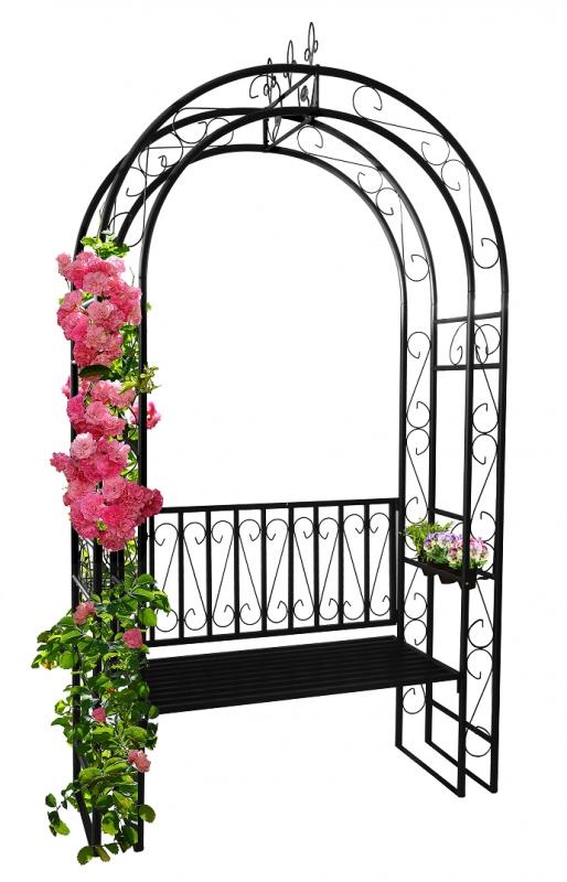 Garden Line - rozenboog metaal - met een bank - 130x48x238 cm