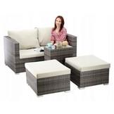 Garden Line - tuinset - loungeset - rattan - bruin crème