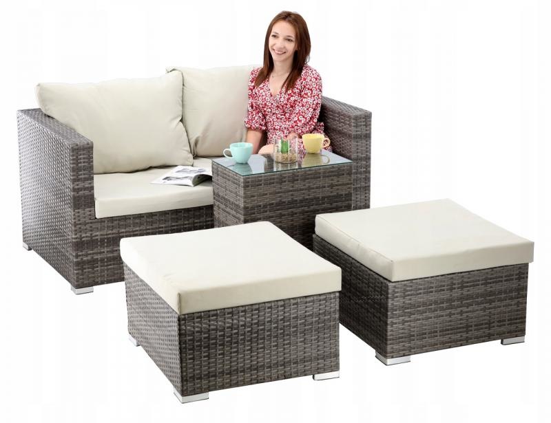 Garden Line - tuinset - loungeset - rattan - bruin crème