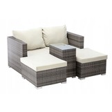 Garden Line - tuinset - loungeset - rattan - bruin crème