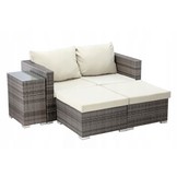 Garden Line - tuinset - loungeset - rattan - bruin crème