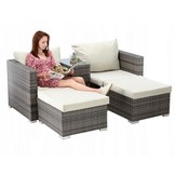 Garden Line - tuinset - loungeset - rattan - bruin crème