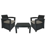 Garden Line - tuinset - rotan - 2 persoons - kussens - zwart