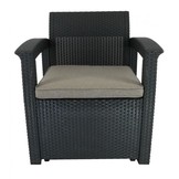 Garden Line - tuinset - rotan - 2 persoons - kussens - zwart