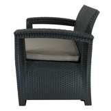 Garden Line - tuinset - rotan - 2 persoons - kussens - zwart