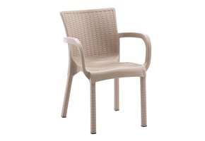 Garden Line - tuinstoel - kunststof rotan - klassiek - cappuccino