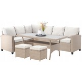 Garden Line - tuinset - rattan - met hoekbank - beige