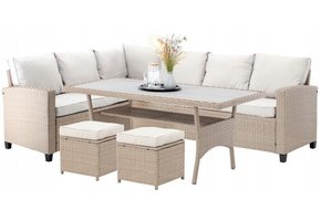 Garden Line - tuinset - rattan - met hoekbank - beige