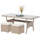 Garden Line - tuinset - rattan - met hoekbank - beige