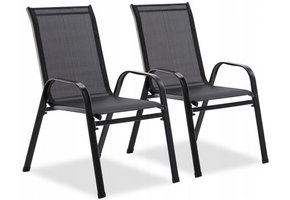 Garden Line - tuinstoelen - set van 2 - modern - zwart