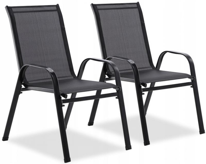 Garden Line - tuinstoelen - set van 2 - modern - zwart