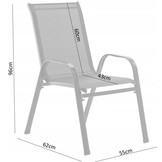 Garden Line - tuinstoelen - set van 2 - modern - zwart