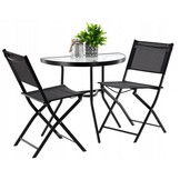 Garden Line - bistroset - maantafel - klapbare stoelen - zwart