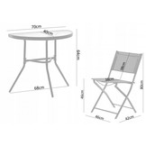 Garden Line - bistroset - maantafel - klapbare stoelen - zwart
