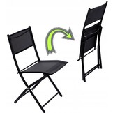 Garden Line - bistroset - maantafel - klapbare stoelen - zwart