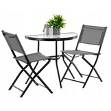 Garden Line - bistroset - maantafel - klapbare stoelen - grijs