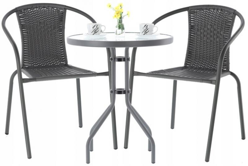 Garden Line - bistroset - tuinset - 3 delig - zwart