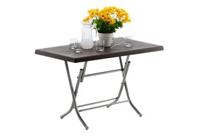 Garden Line - tuintafel - kunststof - 65x115x74 cm - bruin