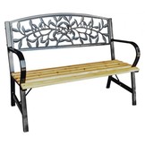 Garden Line - tuinbank - 120x56x89 cm - hout staal - zwart