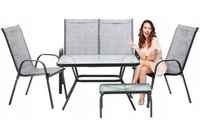 Garden Line - tuinset - koffietafel - 5-delig - grijs