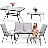 Garden Line - tuinset - koffietafel - 5-delig - grijs