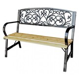 Garden Line - tuinbank - 120x56x87 cm - hout staal - zwart