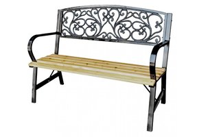 Garden Line - tuinbank - 120x56x87 cm - hout staal - zwart