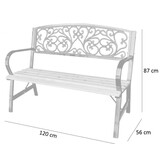 Garden Line - tuinbank - 120x56x87 cm - hout staal - zwart