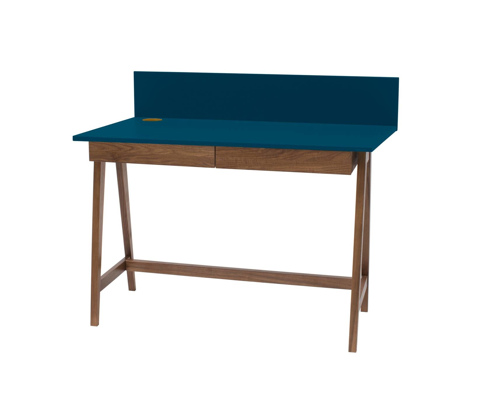 Viking Choice Luka Schrijftafel Petrolblauw 110cm breed Eiken poten FSC gecertificeerd