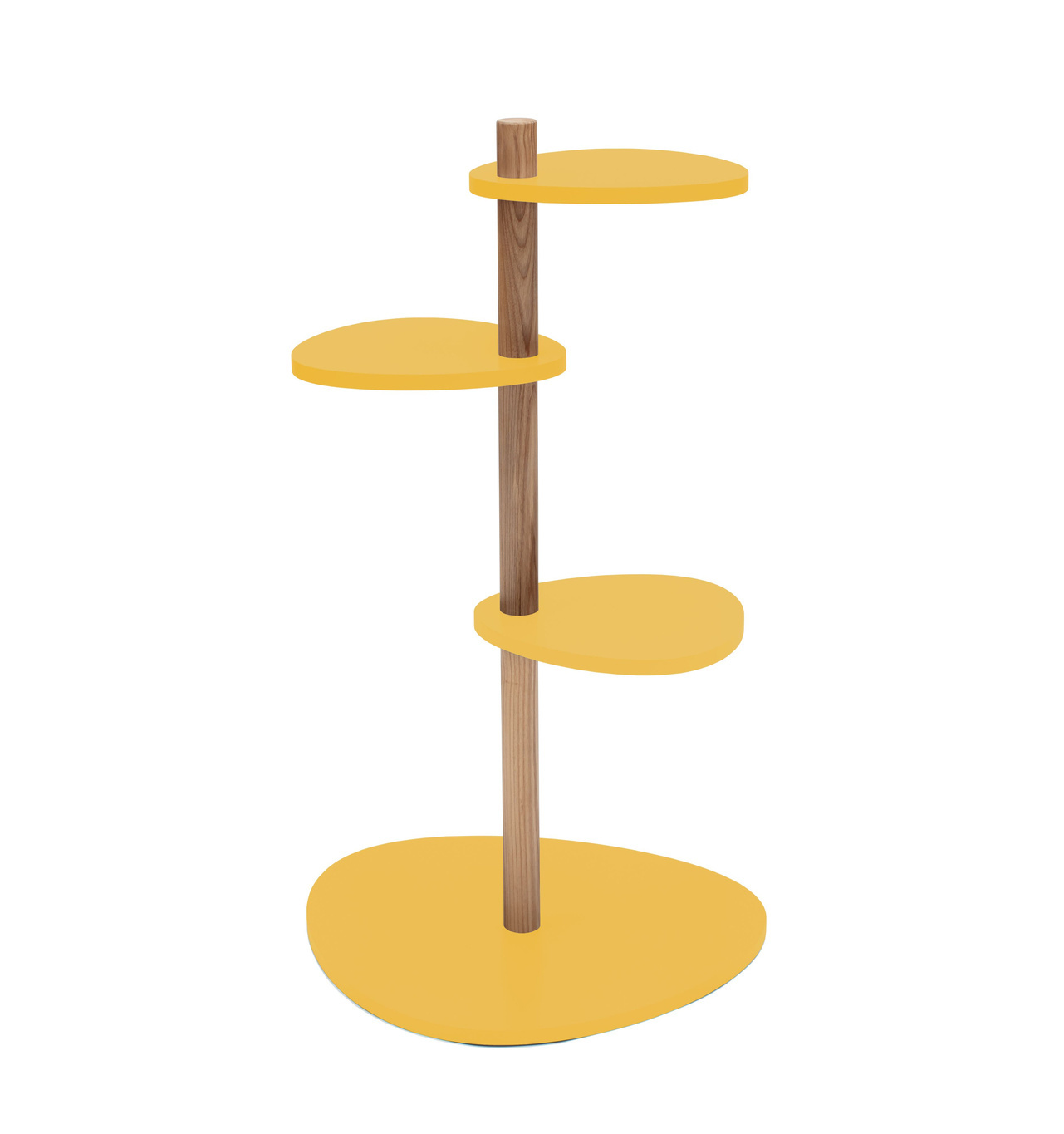 Magla 3-laags plantenstandaard in bezem geel | 55x91x50 cm | FSC-gecertificeerd