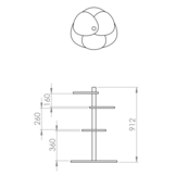 Magla 3-laags Plantenstandaard | Bruin Beige | FSC gecertificeerd