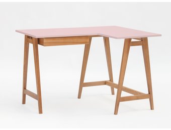 Luka Roze Hoekbureau - Essenhout en MDF - FSC gecertificeerd